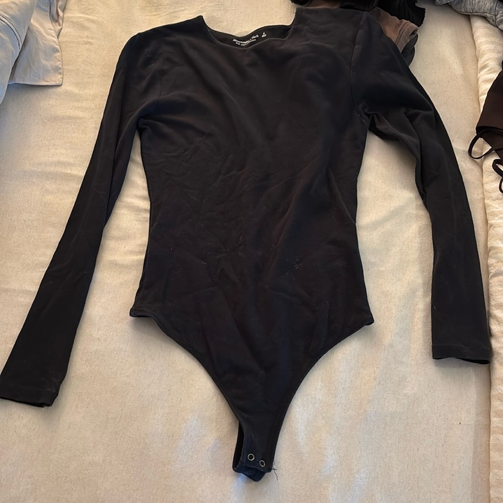 Abercrombie Seamless Cotton Long Sleeve Bodysuit